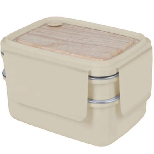 FOODDICT Bright & Beautiful Woodland Stainless Steel Lunch Boxes with Spoon & Removable Inner Plate Food Containers 2 Containers Stainless Steel, Wood School Lunch Box (1400 ml)