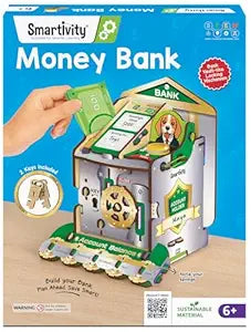 Smartivity DIY Piggy/Money Bank for Kids Ages 6-12 Years | Smart Locking System with 2 Keys I Stores Notes & Coins I Build Savings Skills in Kids I Birthday Gift for Boys & Girls 6,7,8,9,10,11,12