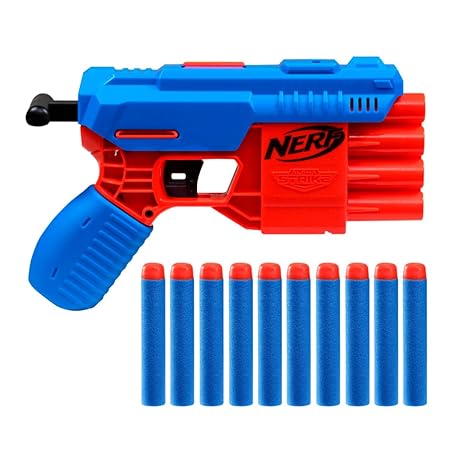 Nerf Alpha Strike Fang Qs-4 Toy Blaster, Fire 4 Darts in A Row, 10 Nerf Darts, Birthday Ages 8+, Multicolor