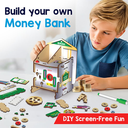 Smartivity DIY Piggy/Money Bank for Kids Ages 6-12 Years | Smart Locking System with 2 Keys I Stores Notes & Coins I Build Savings Skills in Kids I Birthday Gift for Boys & Girls 6,7,8,9,10,11,12