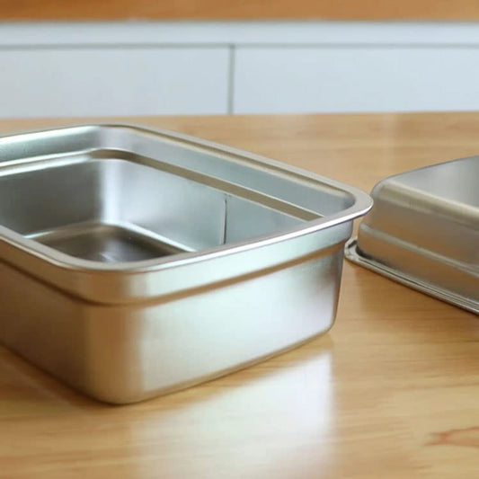 FOODDICT Bright & Beautiful Woodland Stainless Steel Lunch Boxes with Spoon & Removable Inner Plate Food Containers 2 Containers Stainless Steel, Wood School Lunch Box (1400 ml)