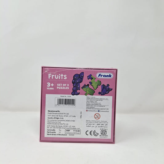Frank First Puzzle Fruits Set of 3 Puzzles