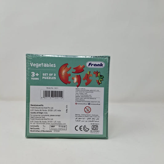 Frank First Puzzle Vegetables Set of 3 Puzzles