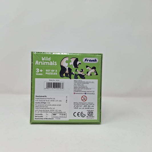 Frank First Puzzle Wild Animals Set of 3 Puzzles