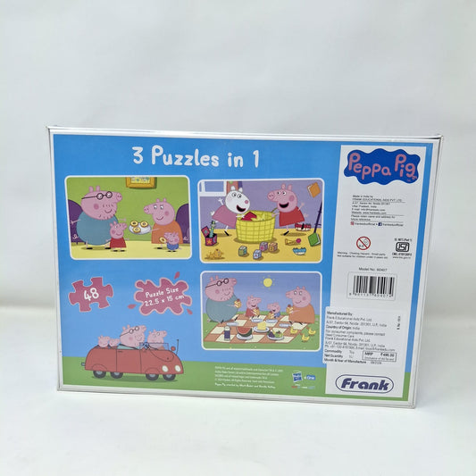 Frank Peppa Pig 3 In 1 Puzzles 48pcs