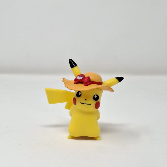 Pikachu Figurine Wearing Sun Hat