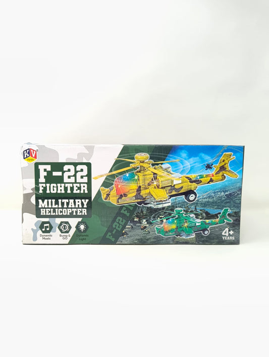 KV Toys F-22 Fighter Military Helicopter Bump & Go