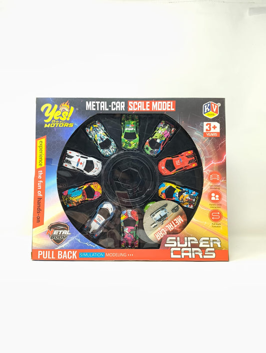 KV Toys Multi Car Scale Model with Pull Back Function 9 Die-Cast Cars 3+ Ages