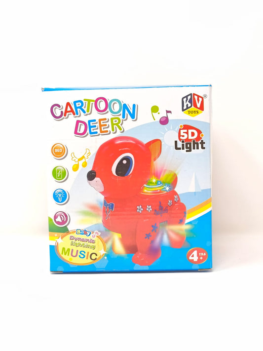 KV Toys Cartoon Deer Musical Toy with Lights & Sound Effects and Bump & Go Function