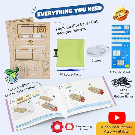 Smartivity Telescope Toy for Kids Age 8, 9, 10, 11, 12, 13, 14 Years Old | Measure Height & Distance | Birthday Gift for Boys & Girls | DIY Science Toys for Kids 8-14 Years