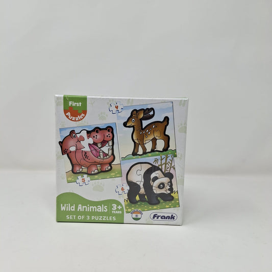 Frank First Puzzle Wild Animals Set of 3 Puzzles