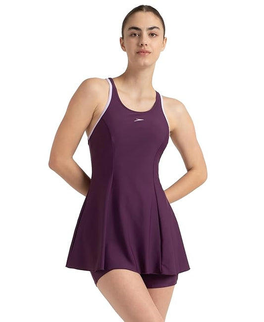 Speedo Racerback Swimdress With Boyleg