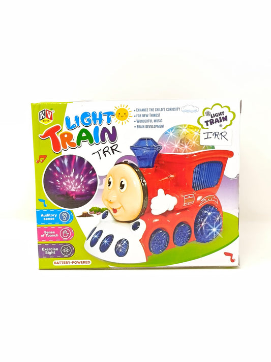 KV Toys Bump & Go Cute Train with Projection Function, Light And Music Effect