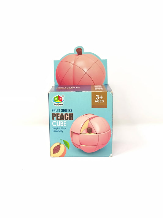 3x3 Peach Fruit Cube Puzzle Realistic Fruit Shape - Pink