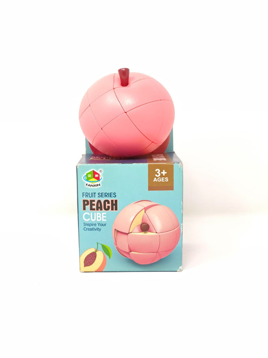 3x3 Peach Fruit Cube Puzzle Realistic Fruit Shape - Pink