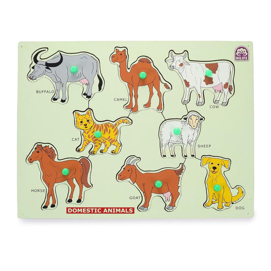 Wooden Peg Board Dosmestic animals