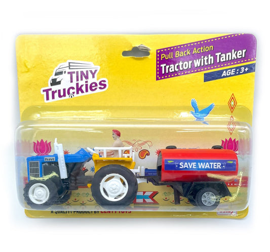 Centy Pull Back Tractor With Tanker Toy, 3Y+, Assorted